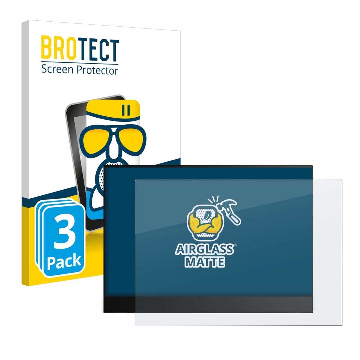 BROTECT - Screenprotector voor Lenovo ThinkVision M14t Gen 2 - Folie Beschermfolie Beschermglas matte 3 Stuks