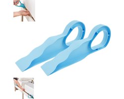 2 stuks - Hulpmiddelen voor lakens - Matrasheffer - Matrasverhoger - Lakensverhoger - Blauw - Hulpmiddelen voor lakens - Wigvormige matrasverhoger voor thuisgebruik - Matrasverhoger