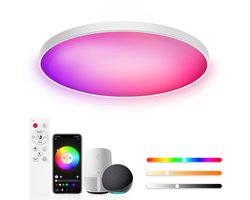Dreamhigh® LED Plafondlamp – Rond 2700K-6500K – APP-bediening – Afstandsbediening -Dimbaar – Compatibel met Alexa – voor Slaapkamer – Woonkamer – Kinderkamer