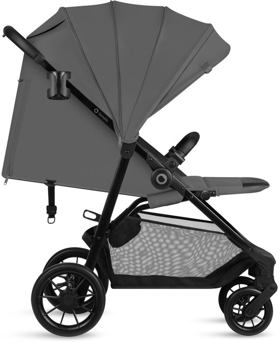Lionelo Emerald Buggy Wandelwagen - Comfortabele Ligpositie 91 cm - Lichtgewicht & Eén-Hand Opvouwbaar - Geschikt voor 6 Maanden tot 4 Jaar - XXL-Capuchon UPF50+ - Gelagerde EVA-Wielen met Vering - Inclusief Bekerhouder van Merkloos — afbeelding 3