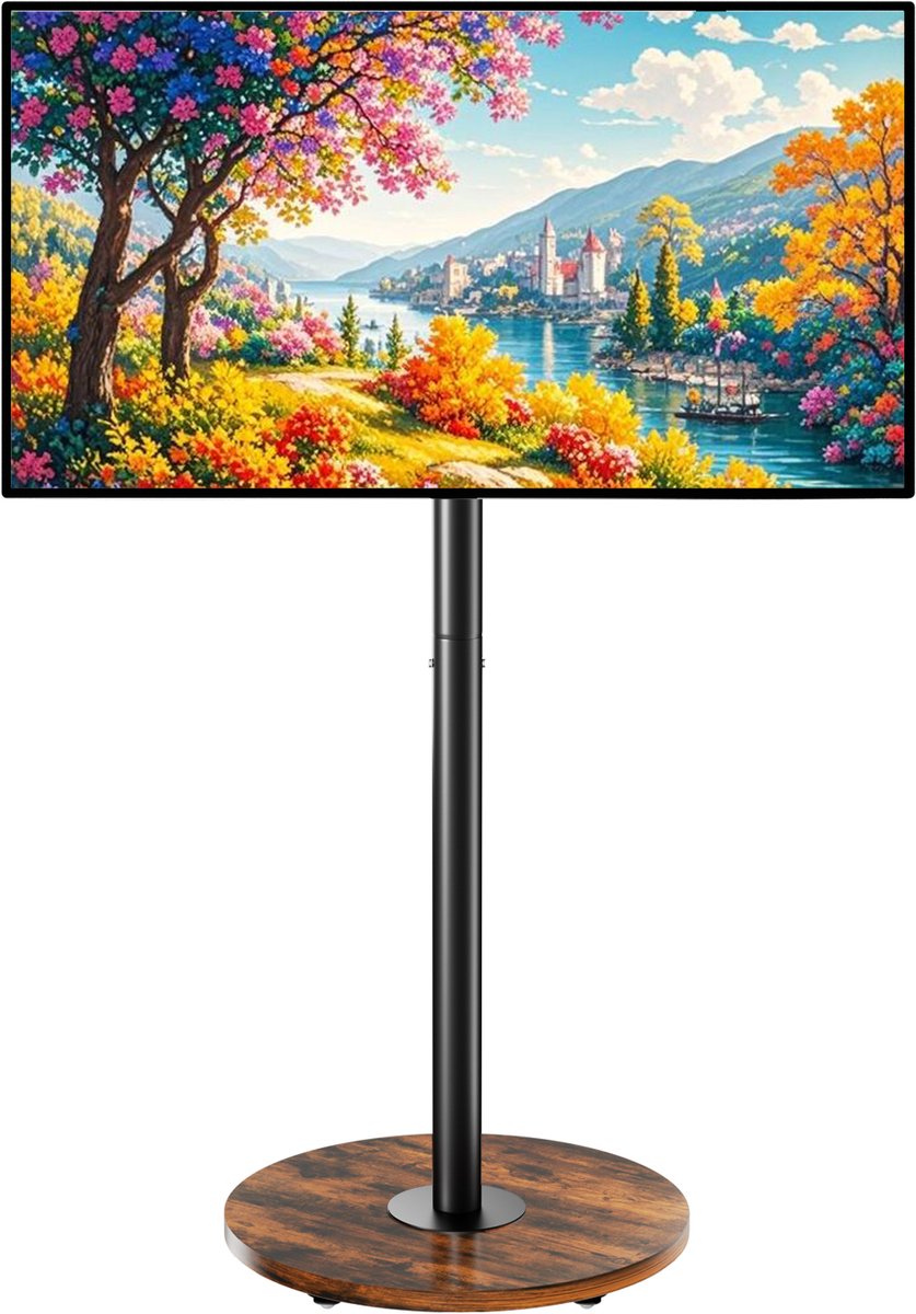 unho Rolling TV-vloerstandaard - 40“-75” TV-wagenbevestiging - Verborgen wielen - Max. 600*400 mm VESA - In hoogte verstelbaar