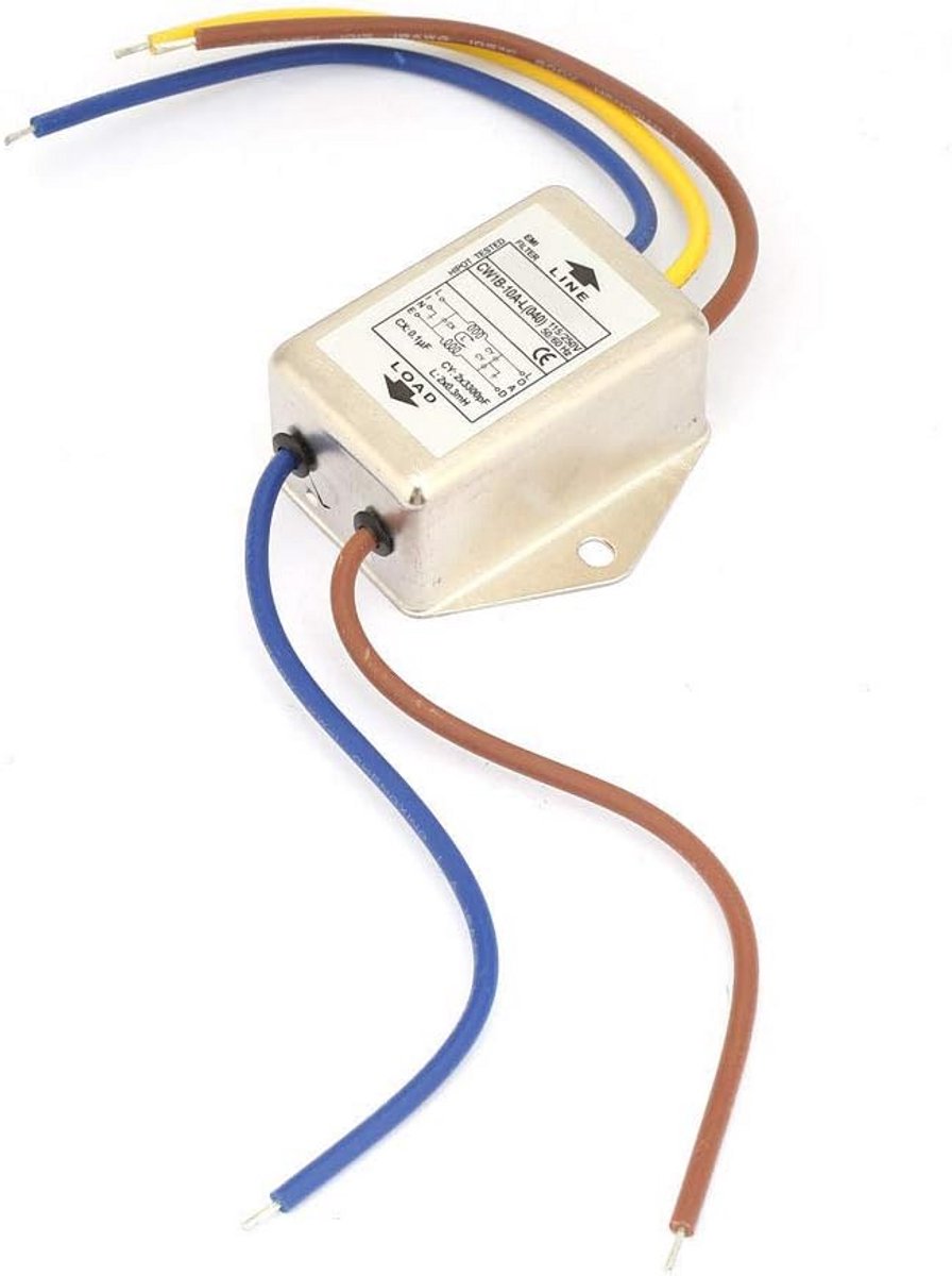 Eenfase EMI Netfilter 10A 250V Elektromagnetische Interferentie Onderdrukker