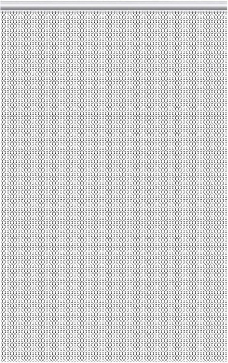 Kettinggordijn Grijs 100 x 210 cm voor Deur - Aluminium Vliegengordijn