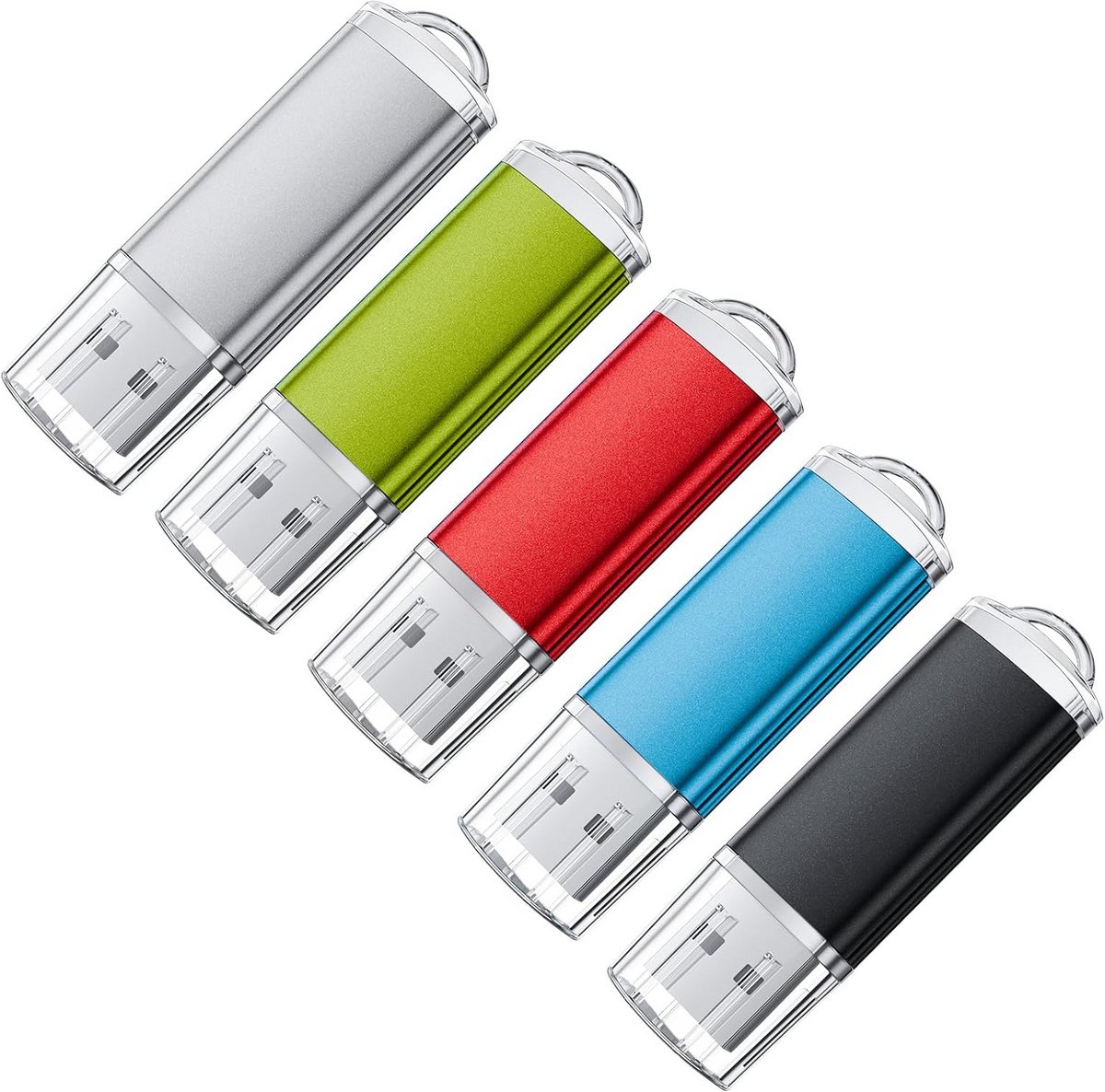 Set van 5 USB-sticks 1GB - Metalen Geheugensticks voor PC, TV, Auto en Projector