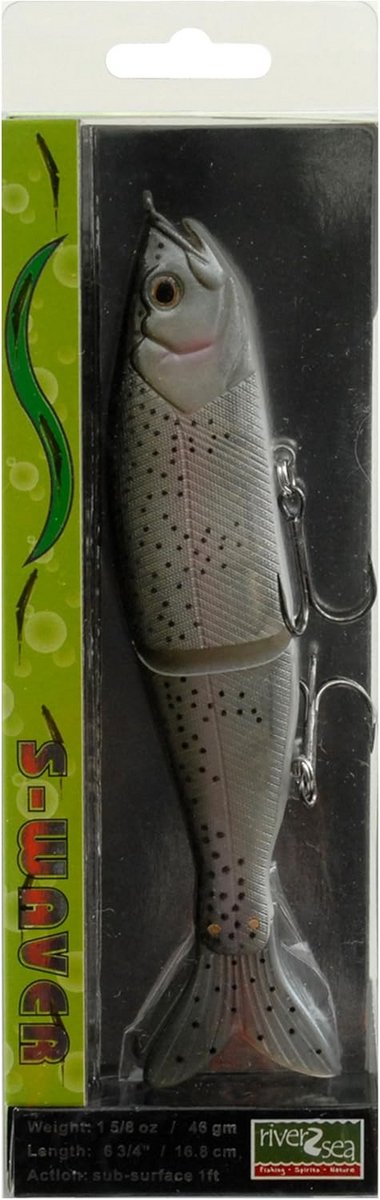 Groot kunstaas Swimbait Natuurlijke S-Actie voor Roofvis