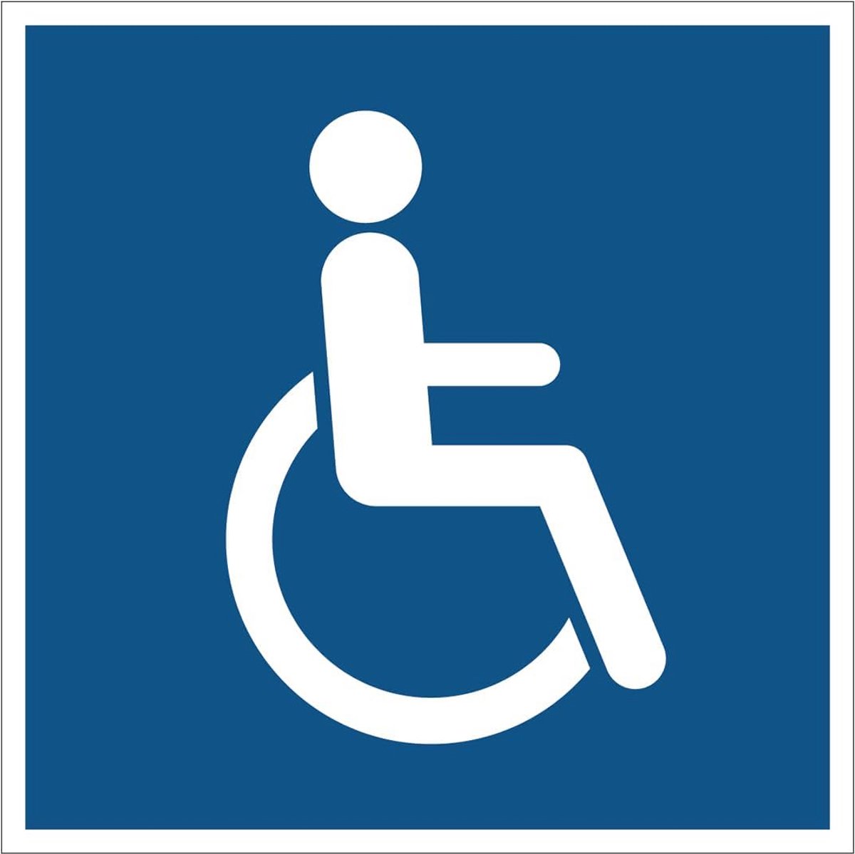 Verplichte Sticker Toilet voor Gehandicapten NF ISO 7010 Zelfklevend Vierkant
