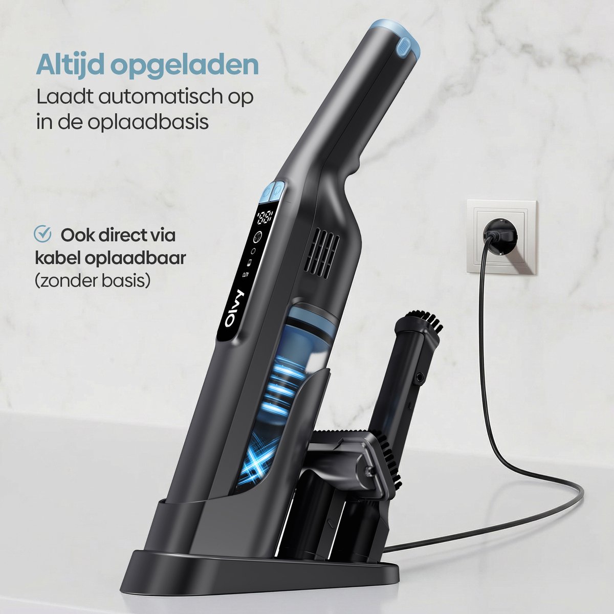 Olvy Kruimeldief PRO Snoerloos met LCD Display - afbeelding 3