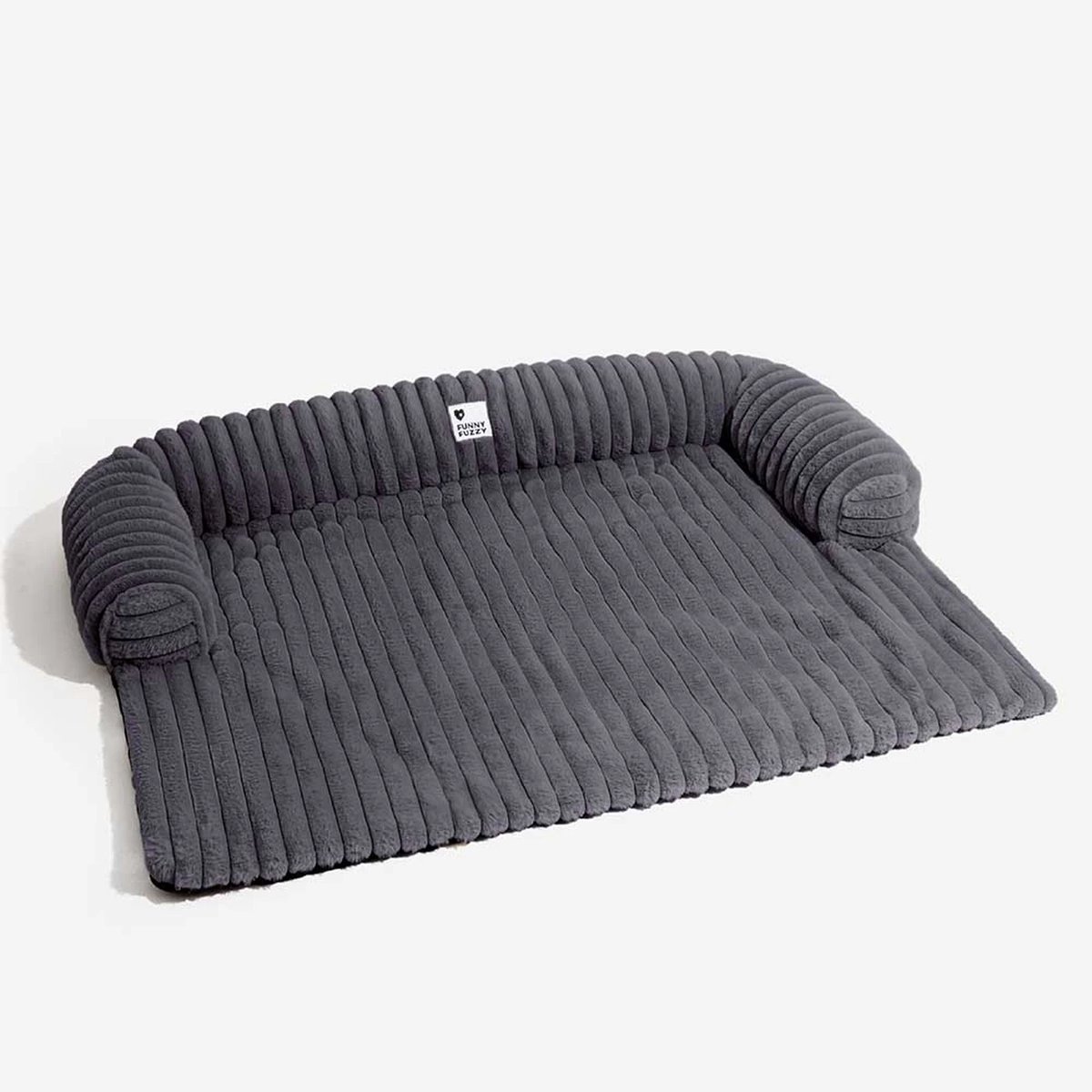 PetPlaza Pluche Bankkussen voor Honden en Katten – Maat L – Donkergrijs – Anti-Slip – Wasbaar – Meubelbeschermer Bank – 95x85x16 cm