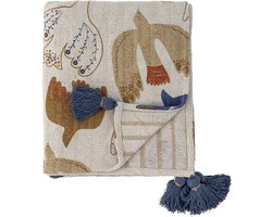 Bloomingville Jubileum Plaid /Bedsprei, gerecycled katoen, 160x130 cm