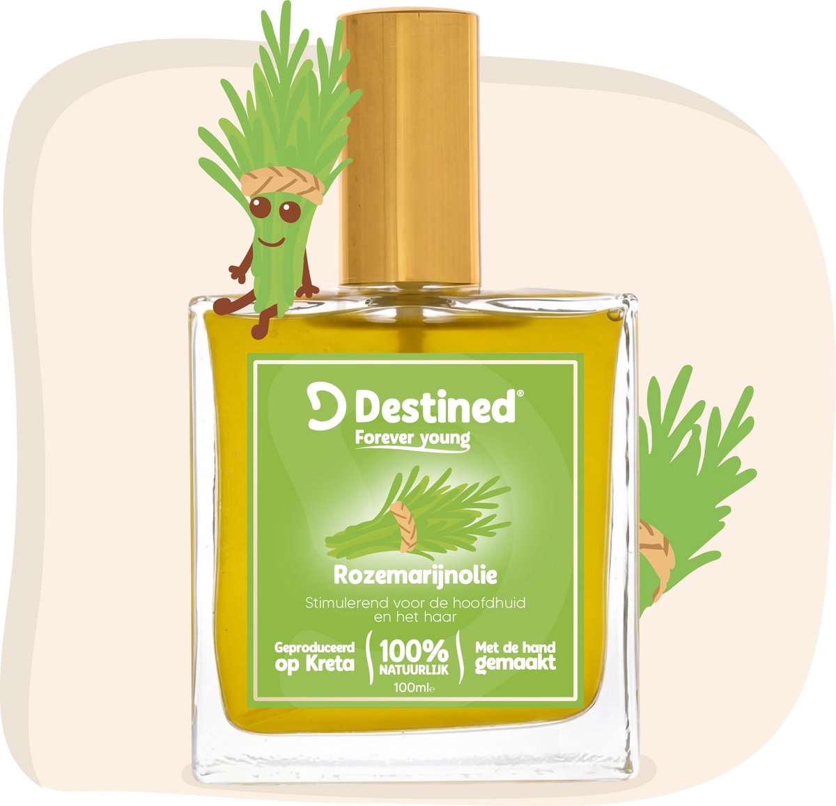 Bol.com Destined® Rozemarijn olie - 100ml - Rosemary oil - Scalp Therapie® Minimaliseer Haaruitval & Stimuleer Haargroei Zonder ... aanbieding