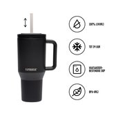 Kambukka Rio - Tumbler 950ml - Night Rider waterfles met Telescopisch rietje - Lek proof - BPA vrij