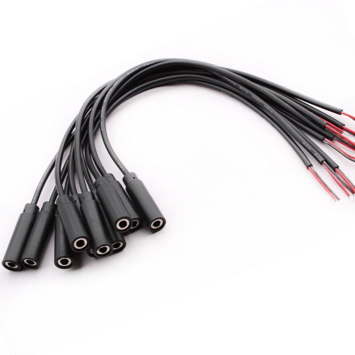 10x 3.5mm Mono TS Mono Jack naar Open Kabelconnector - 2 Polig Audio Reparatiekabel (30cm)
