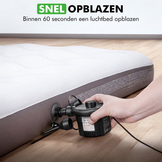 Travelhawk Elektrische Luchtpomp - Electrische Pomp Luchtbed - Inclusief Stekker en Autolader - Compact - Handig Voor Kamperen - 12V En 220V van Merkloos — afbeelding 4