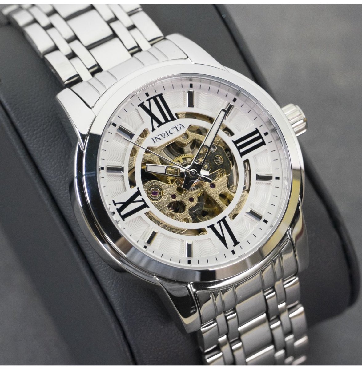 Invicta Objet D Art 69133 Heren Horloge - Waterdicht - Analoog - Automatisch Uurwerk - Roestvrij Staal met zilveren Wijzerplaat - 41mm