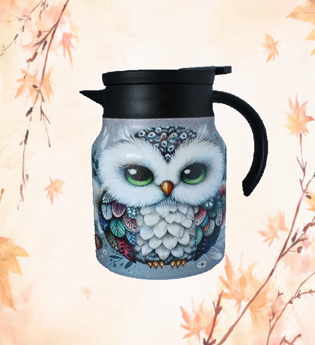 Theepot - thermos - theepot met filter - thermoskan - koffie - theekan - uil