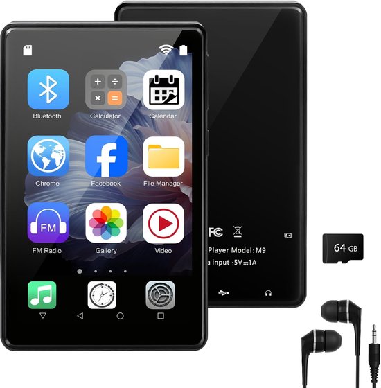 MP3 player with Bluetooth 5.0 and 32GB internal memory