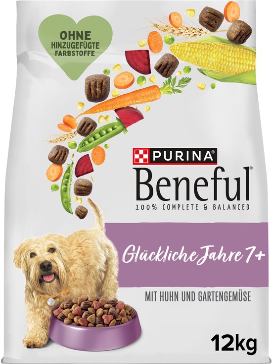 Beneful Gelukkig Volwassen Senior 7+ - Hondenvoer Droogvoer - Kip & Tuingroenten - 12 kg