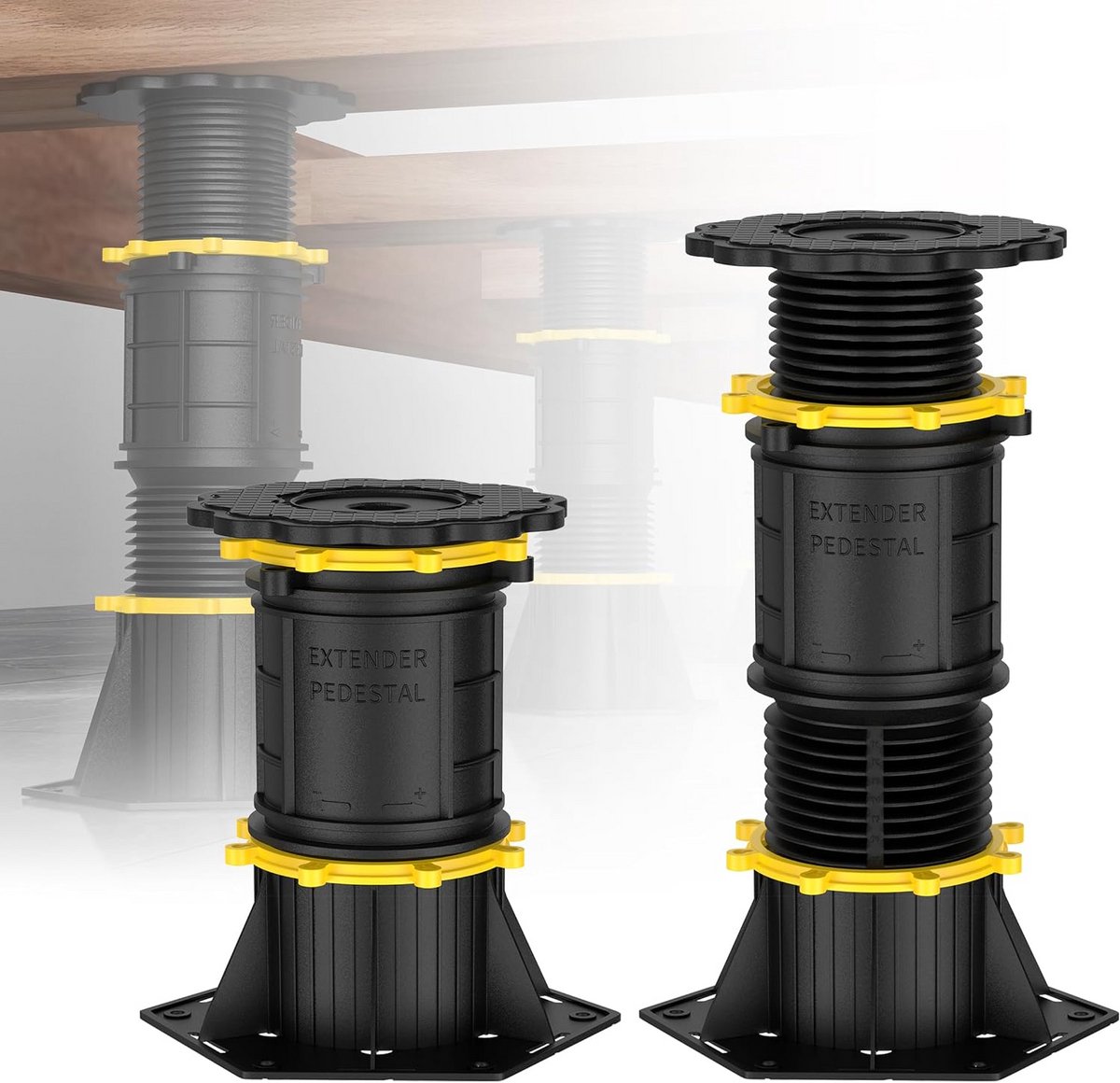 Verstelbare Bed Poten Set (2 Stuks) voor Lattenbodem en Bedframe, Hoogte 17.5-25 cm