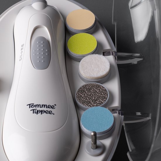 Tommee Tippee - Elektrische baby-nagelvijltrimmer - op batterijen werkende nagelknipper voor baby's - met ledlicht en zes vijlkoppen voor nagels van baby's en volwassenen van Tommee Tippee — afbeelding 2
