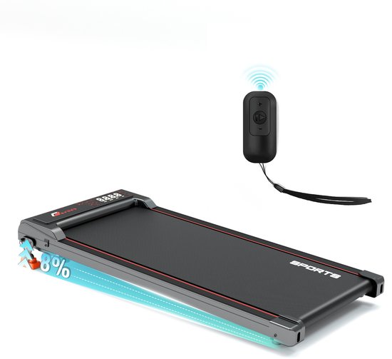 YEE RUN Elektrische Loopband - 2,5 PK Motor - met 8% Helling - 2 in 1 - Walking Pad - 1.0-6.0km/u Snelheidsbereik - voor thuis en op kantoor - met Afstandsbediening en LED display.