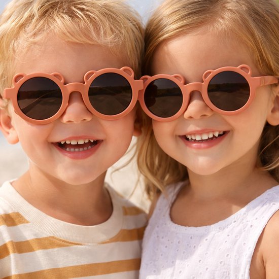 Kinderzonnebril met Berenoortjes - Rond - UV Bescherming - Flexibel - 0-6 Jaar - Bruin van Merkloos — afbeelding 2