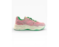 Scotch & Soda - Celestia - Sneakers - Dames - Wit/Roze/Groen - Maat 34