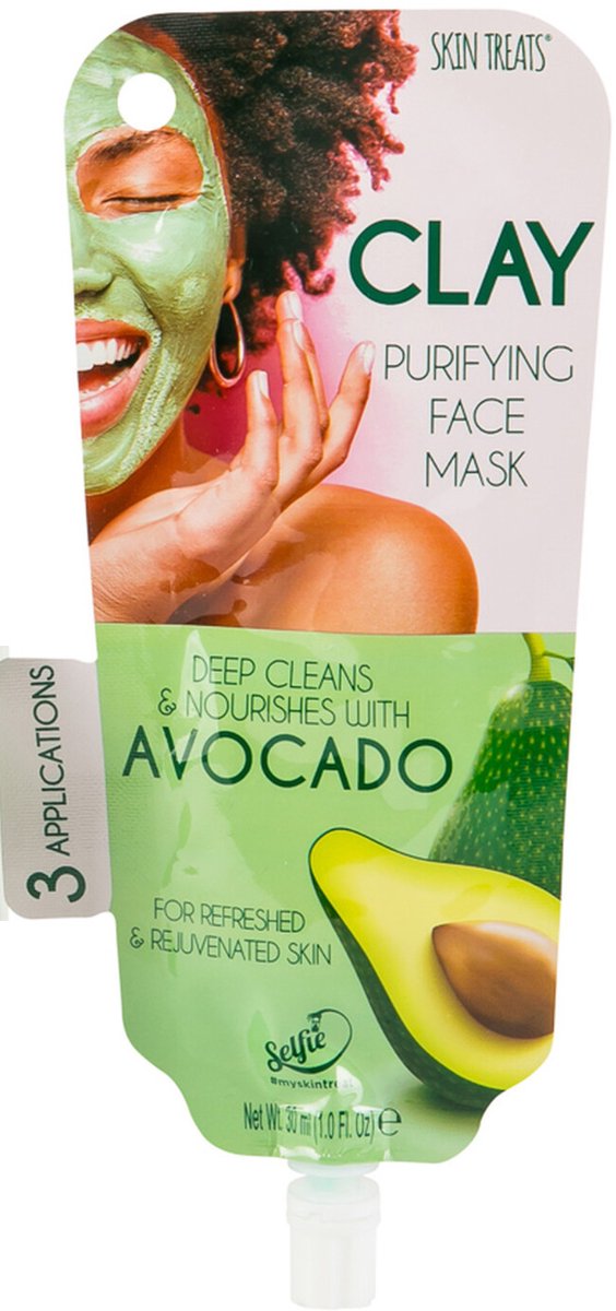 Skin Treats | Clay Purifying Face Mask Avocado - 30ml - Vegan - Kleimasker