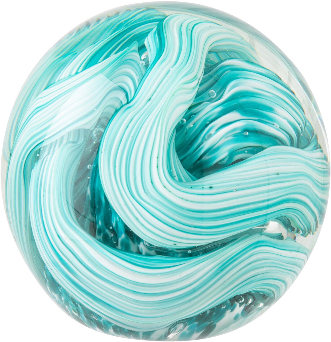 presse-papier Bal - glas - turkoois - large
