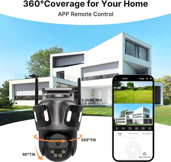 Rolu Beveiligingscamera - Beveiligingscamera Draadloos Buiten - Buitencamera Met Nachtzicht - 64 GB Opslag - Wifi - Full HD van Merkloos — afbeelding 4
