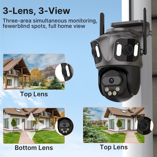 Rolu Beveiligingscamera - Beveiligingscamera Draadloos Buiten - Buitencamera Met Nachtzicht - 64 GB Opslag - Wifi - Full HD van Merkloos — afbeelding 5