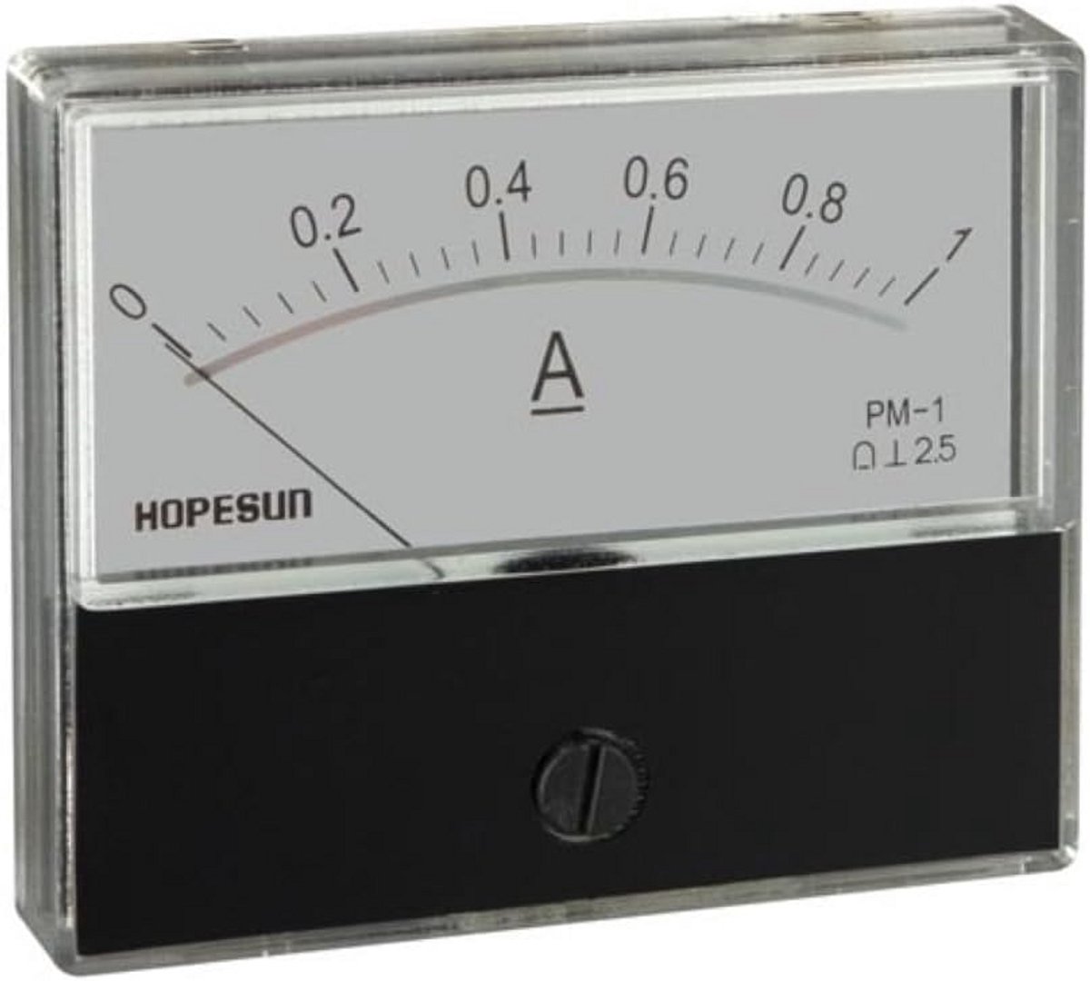 Analoog Paneelmeter voor 1A DC Stroommetingen 70 x 60 mm