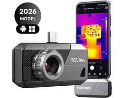 TOPDON TS001 – Warmtebeeldcamera – 256x192 IR Resolutie – 20~550℃ Warmte zicht– USB-C Aansluiting – Verlengkabel & Telefoonhouder – Geschikt voor Android Smartphones