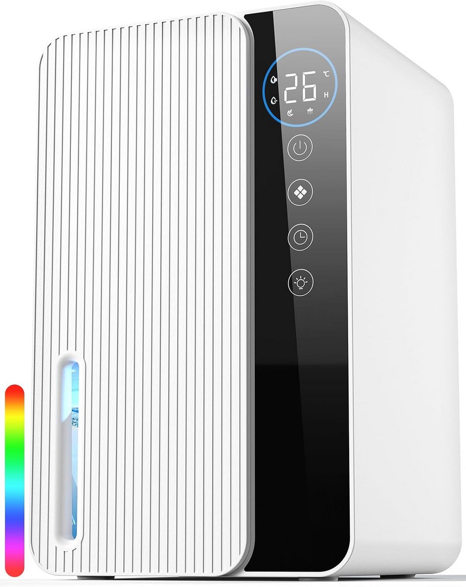 Stille Luchtontvochtiger 1.8L met Timer en LED Touchscreen voor Badkamer en Kledingkast