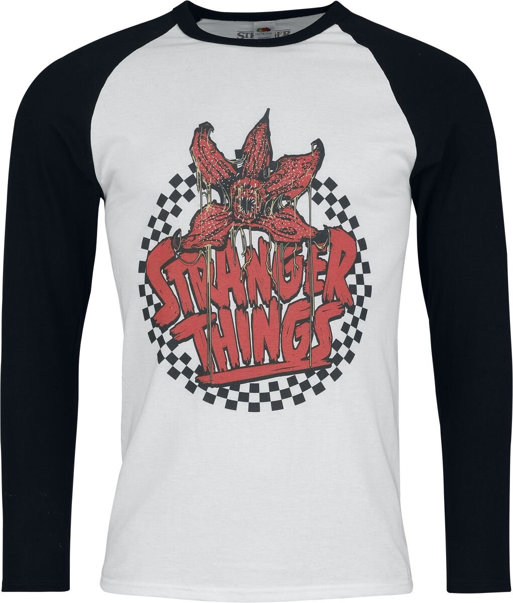 Stranger Things Checkered Circle Heren Shirt met lange mouwen - wit/zwart - S