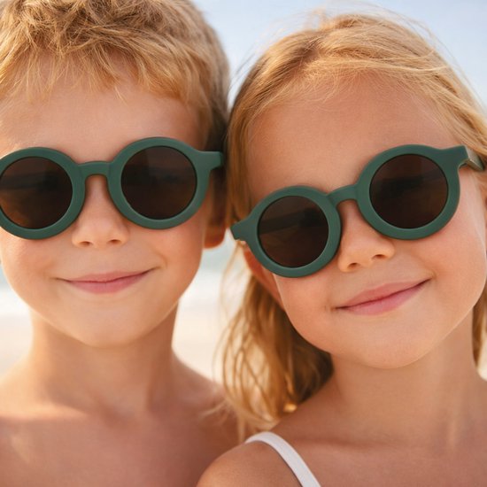Kinderzonnebril - Rond - UV Bescherming - Flexibel - 0-6 Jaar - Groen van Merkloos — afbeelding 2