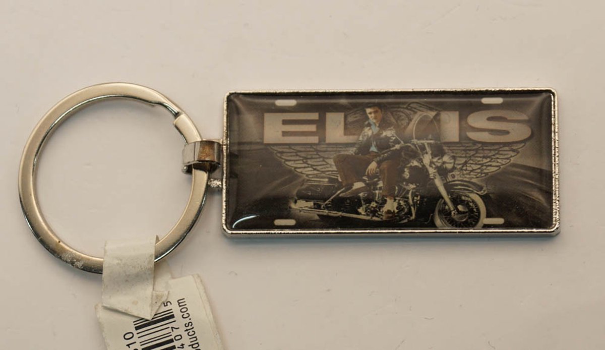 Sleutelhanger Elvis Presley op motor - sleutelhanger Elvis Presley motorcylce - official licensed product Elvis Presley rock & roll sleutelhanger - keyring Elvis King of Rock and Roll - Elvis artikelen