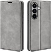 MobyDefend Hoesje - Geschikt voor Samsung Galaxy S26 - Luxe Wallet Bookcase (Magnetische Sluiting) - Grijs