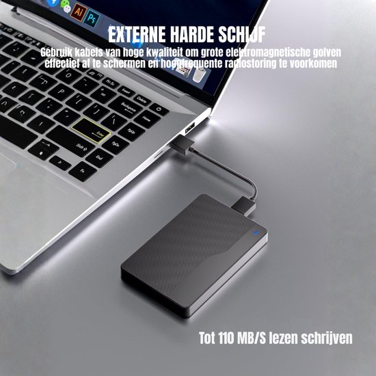 SCH® SSD Externe Harde Schijven - SSD Externe Harde Schijf - Zwart - 14cm x 9cm x 3cm van sch — afbeelding 5