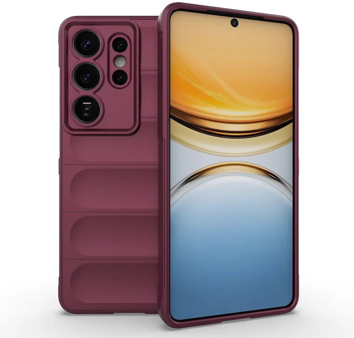 MobyDefend Hoesje - Geschikt voor Samsung Galaxy S26 Ultra - TPU Gripcase - Donkerpaars