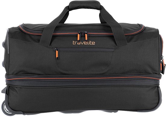 travelite Sac de voyage Valise Basics Wheeled Duffle Black / Orange Noir