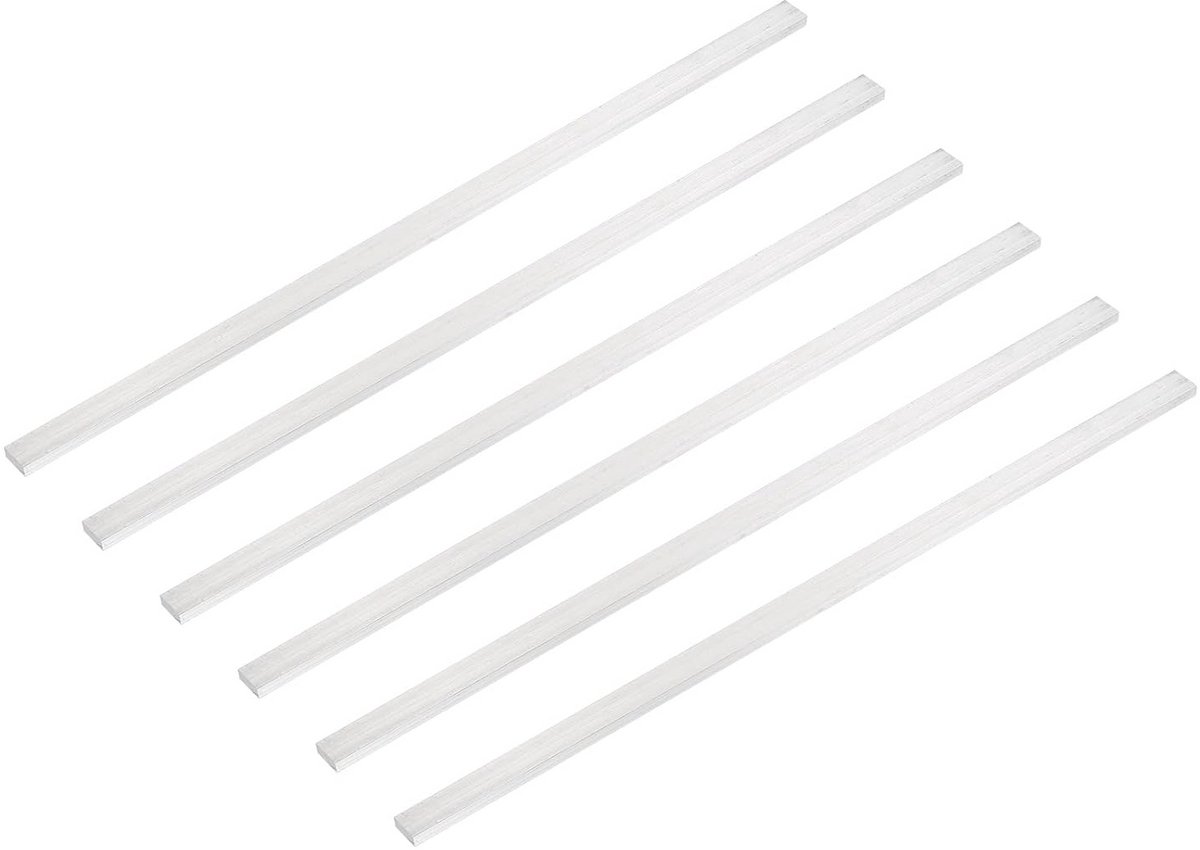 6 Stuks Aluminium Platte Profielen 5x8mm Staaf 305mm Massief 6061 Lasbaar