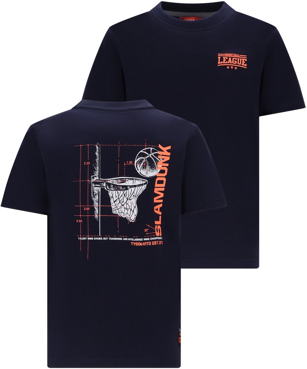 TYGO & vito jongens T-shirt blauw maat 110/116