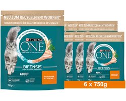 PURINA ONE BIFENSIS Adult droogvoer voor katten, rijk aan kip, (6 x 750g)
