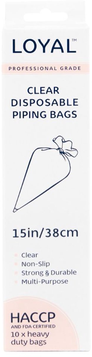 LOYAL Wegwerp Spuitzakken Transparant 38cm pk/10