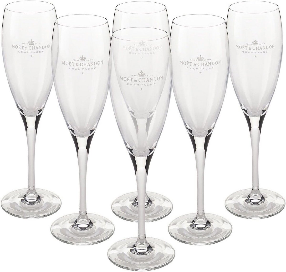 Set van 6 Luxe Champagneglazen van Hoogwaardig Glas
