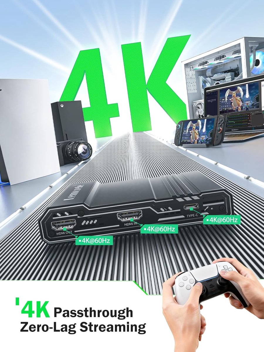 Lemorele AC09 HDMI Capture Card - 4K 60Hz Passthrough - 1080p thumbnail 4