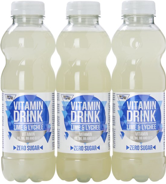 FNK Pro Vitamine Drink Limoen & Lychee Zero â€“ 6 x 500â€¯ml â€“ Suikervrije Functionele Drank