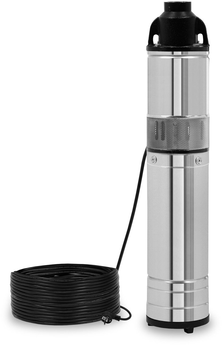 EBERTH 4" RVS Diepwelpomp - 550W Dompelpomp - 1 1/4" Aansluiting - 15m Kabel - Max. 15m Werkdiepte