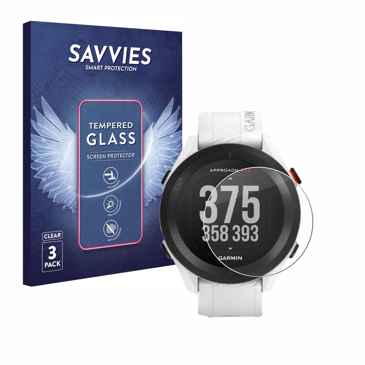 Savvies - Glas Screenprotector voor Garmin Approach S12 - Gehard Beschermglas 9H 3 Stuks
