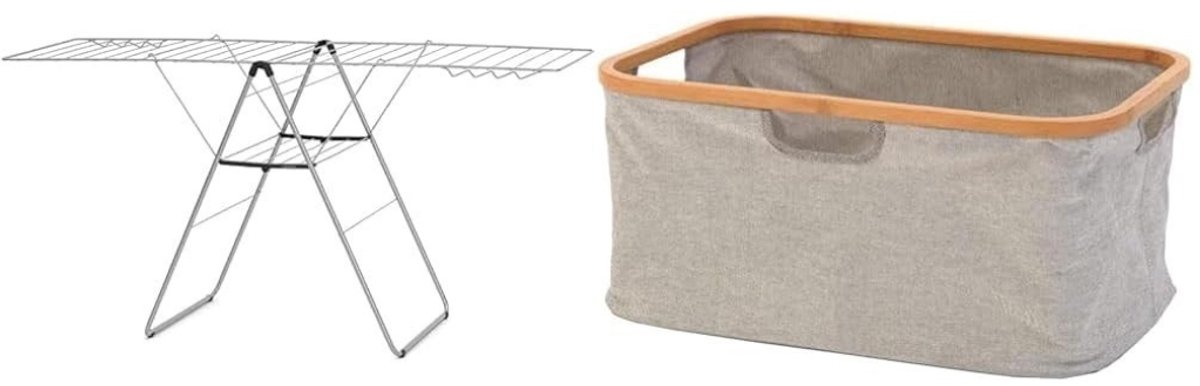 Opvouwbaar droogrek - wasrek + Wasmand van 40L